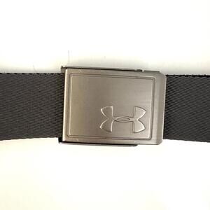 Under Armour | Men’s Dark Gray Fabric Belt Silver Logo Flap Up Buckle 38”